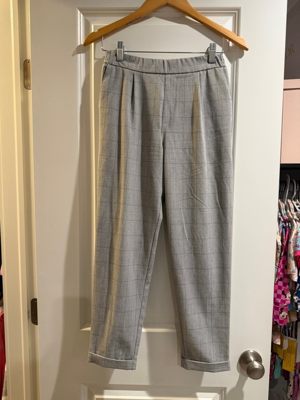 Pull&Bear Light Gray Windowpane Trousers